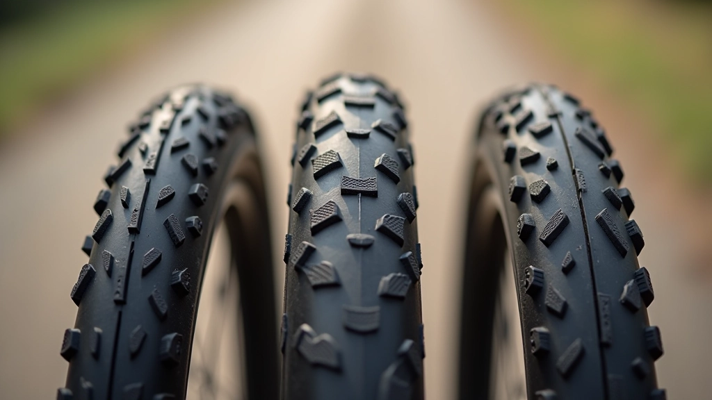 Comparison of different gravel bike tire widths side by side showing 35mm, 45mm, and 50mm tire profiles